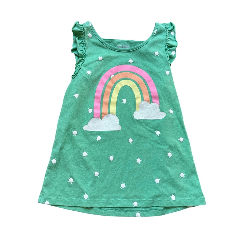 365 Kids Garanimals Rainbow Top Kids Green Excellent Ruffle‎ Graphic SIZE 8